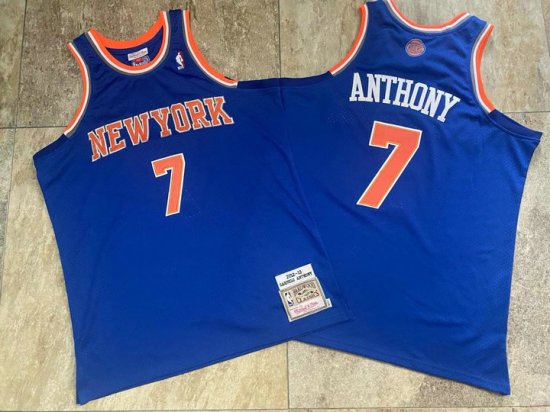 Maillot de Basket #7 Anthony Knicks 2012-13 authentique Bleu